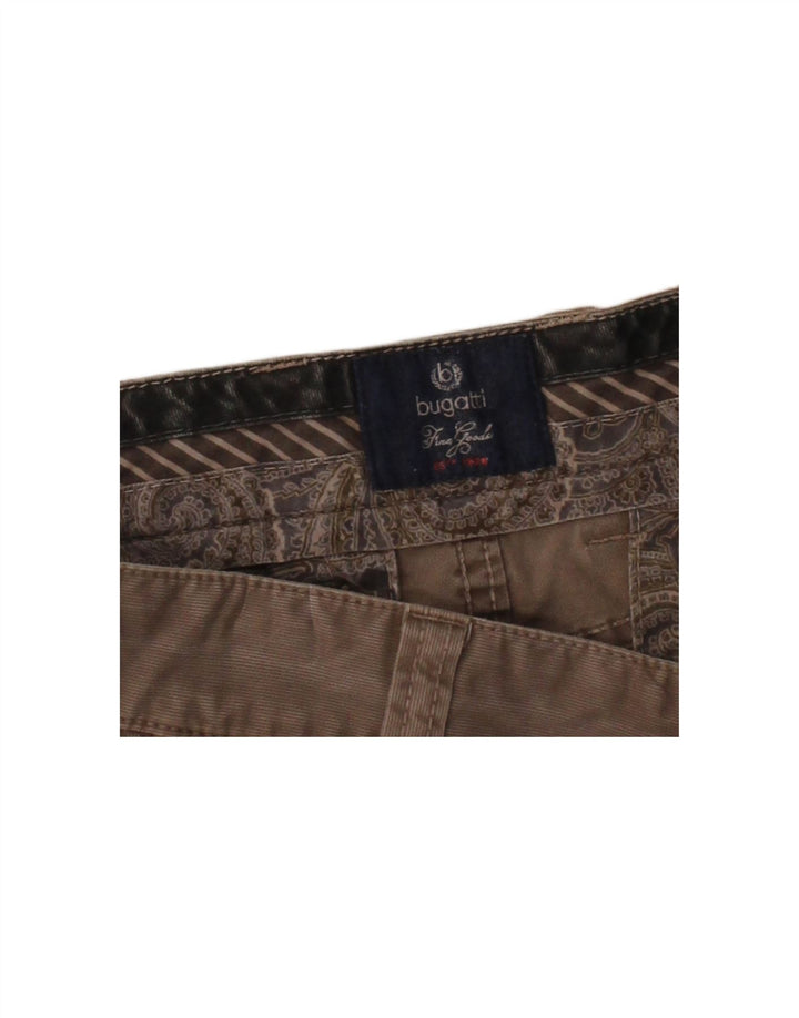 BUGATTI Mens Straight Cargo Trousers W34 L31 Brown