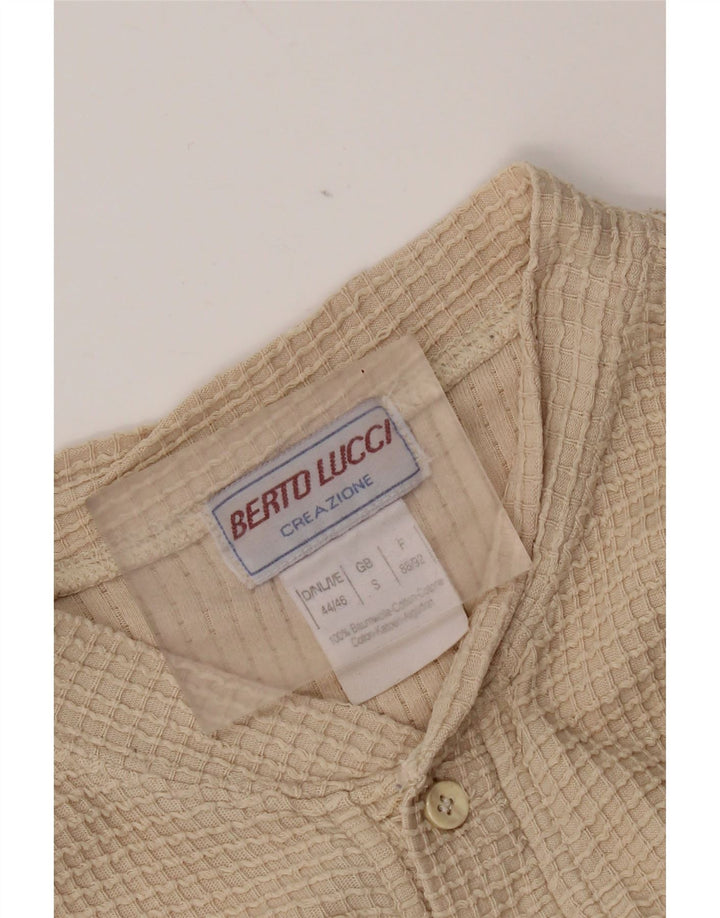 Berto Lucci T-shirt Uomo Top Small in Cotone Beige