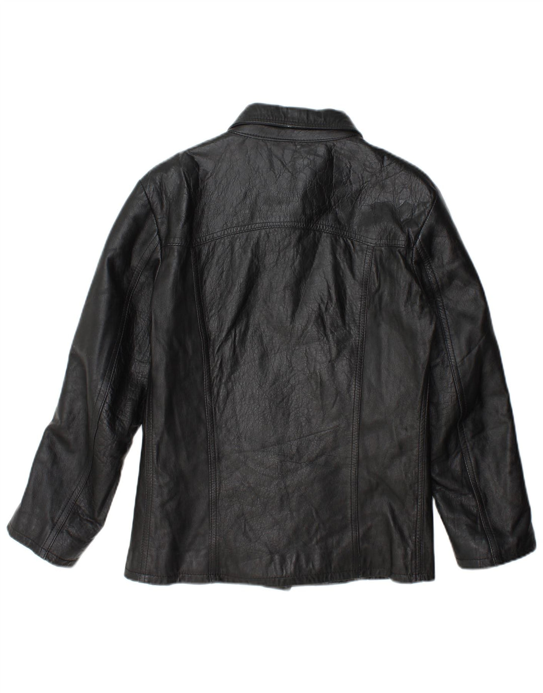 Giacca in pelle da donna Regina Schrecker UK 10 piccola nera
