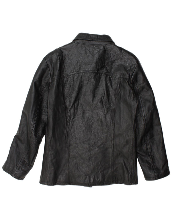 Giacca in pelle da donna Regina Schrecker UK 10 piccola nera