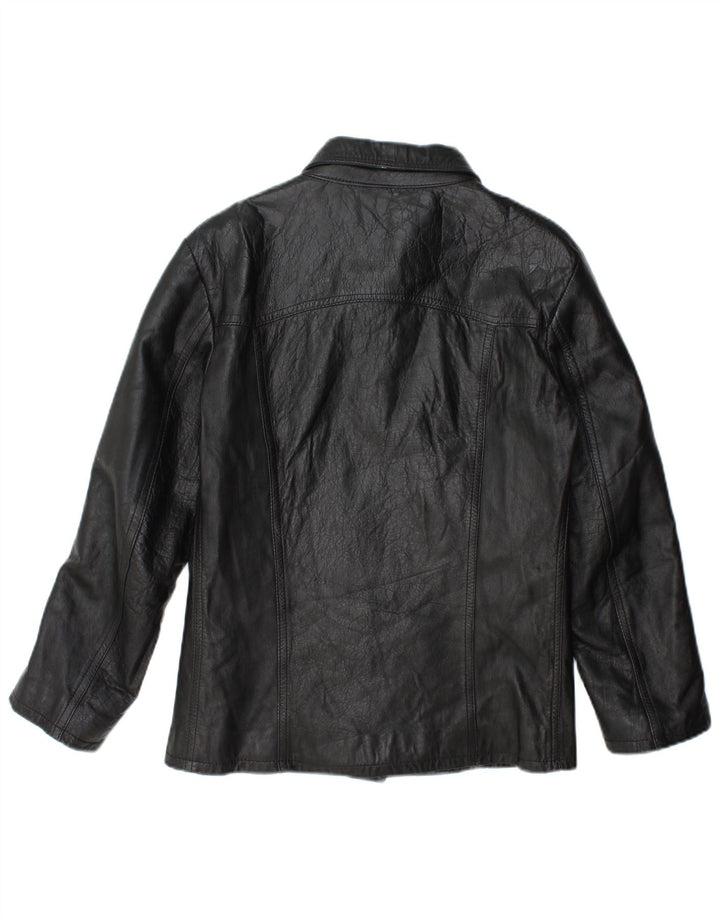 Giacca in pelle da donna Regina Schrecker UK 10 piccola nera