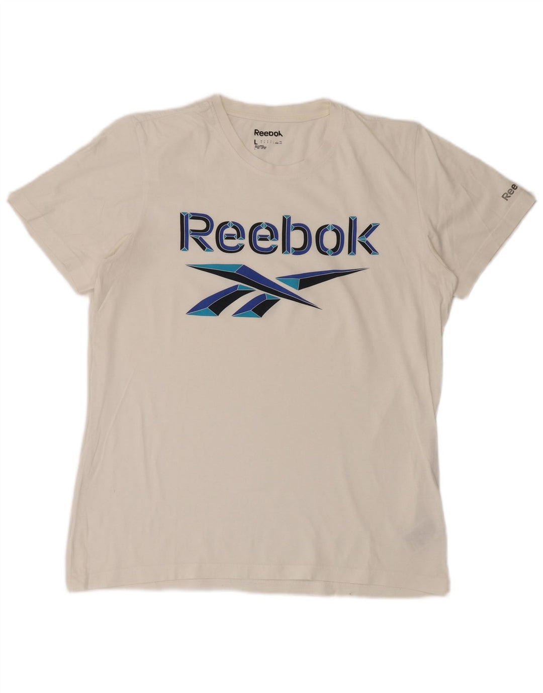 REEBOK T-shirt grafica da uomo grande in cotone bianco