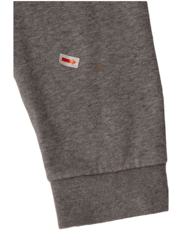 Maglione con cappuccio da uomo ADIDAS in cotone screziato grigio medio