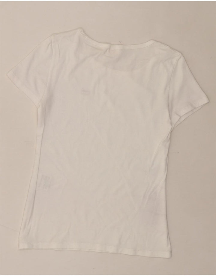 LEVI'S Womens T-Shirt Top UK 12 Medium White Vintage Levi's and Second-Hand Levi's from Messina Hembry 