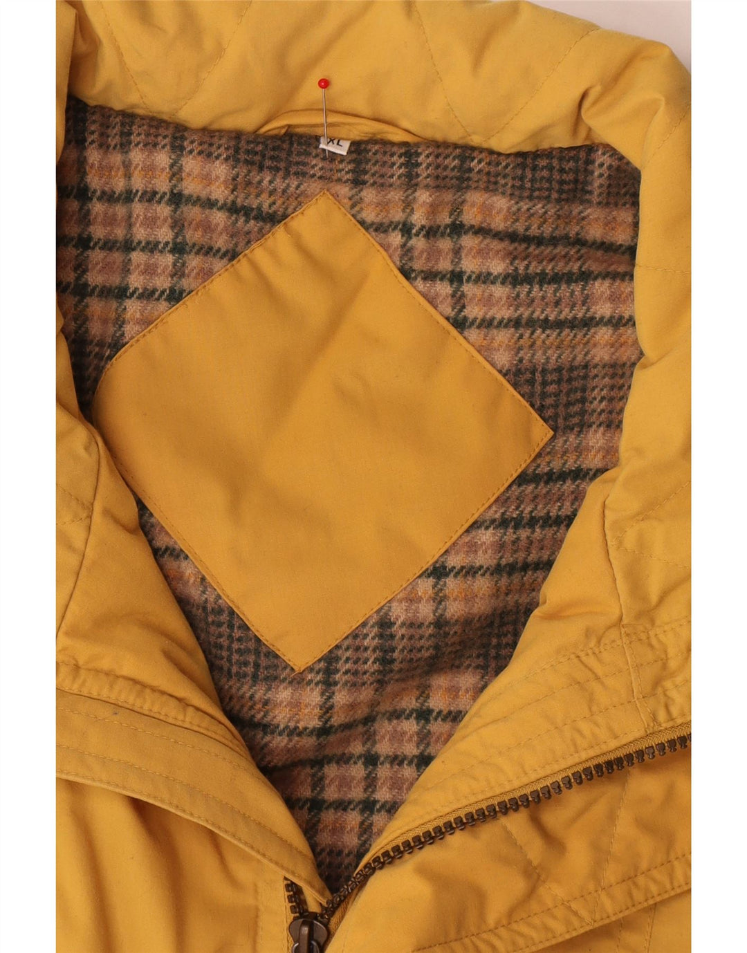 Gilet pratico da uomo vintage UK 42 XL poliestere giallo