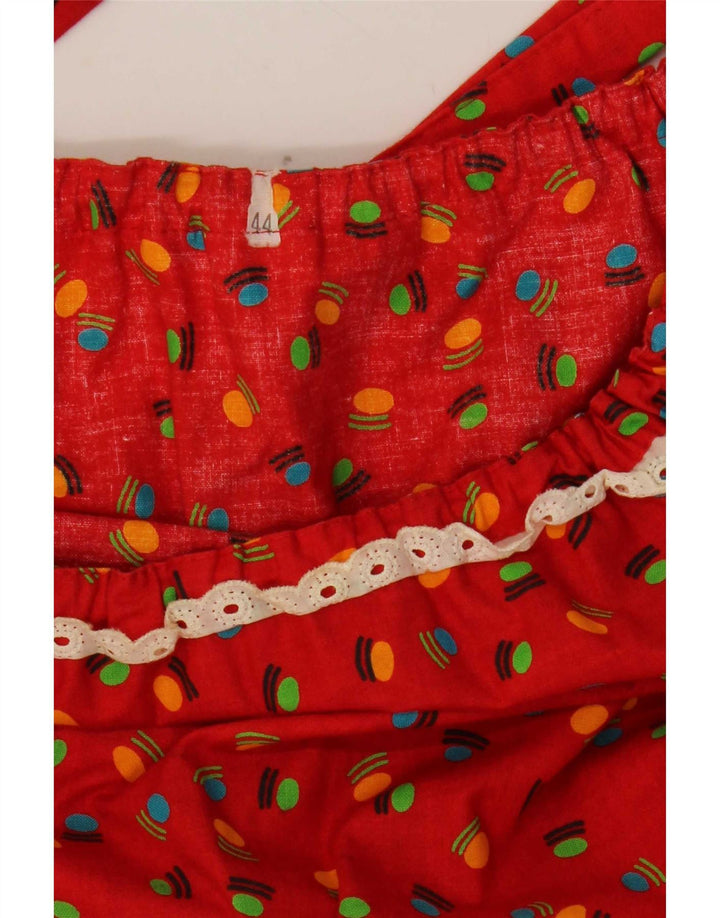 Abito sottoveste vintage da donna con motivo astratto IT 44 rosso medio