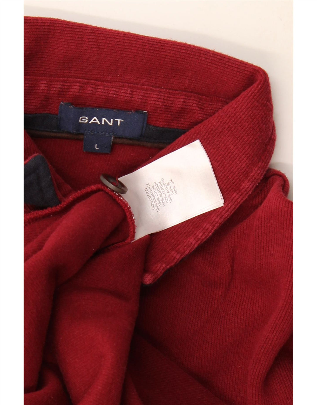 GANT Felpa da uomo con collo alto Maglione grande in cotone bordeaux