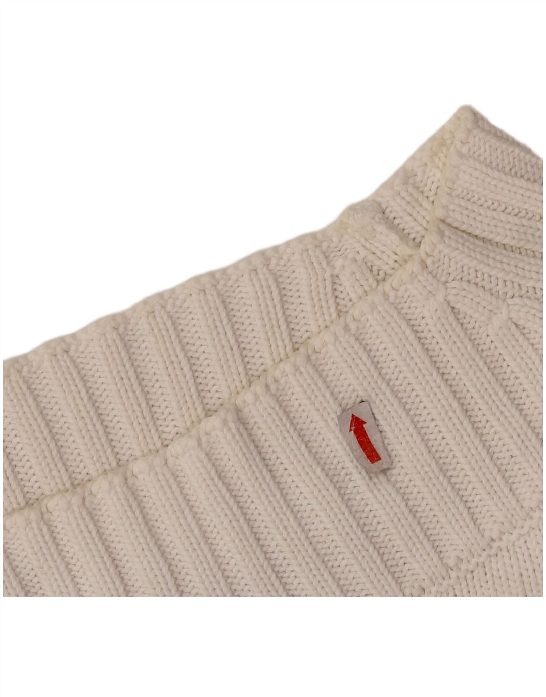 Maglione corto da donna SISLEY con collo alto e collo alto UK 10 piccolo cotone bianco