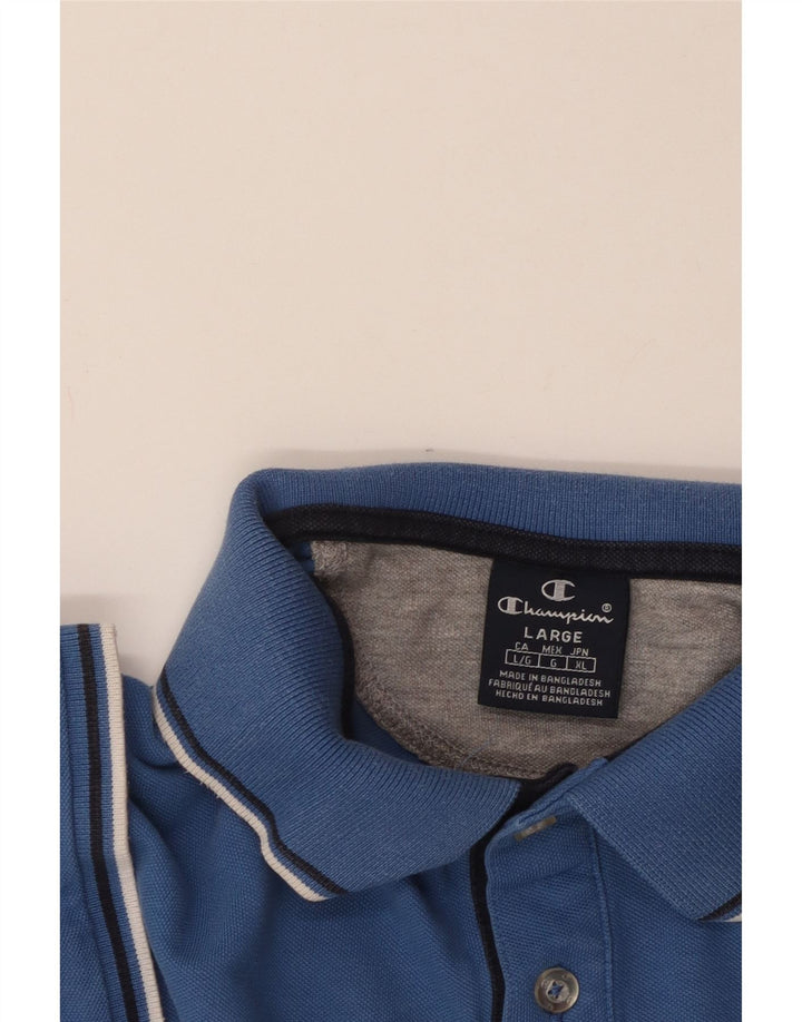 Polo da uomo Champion Large in cotone blu