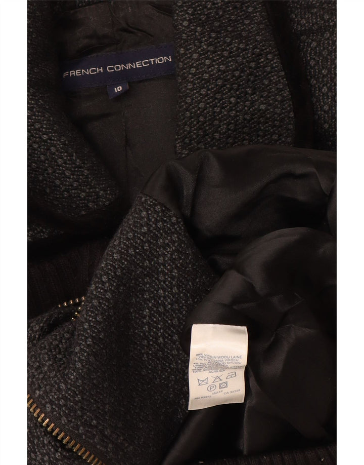 Giubbotto bomber da donna vestibilità ampia French Connection UK 10 piccolo grigio geometrico