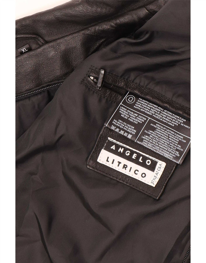 Giacca in pelle da uomo Angelo Litrico UK 42 XL Nera