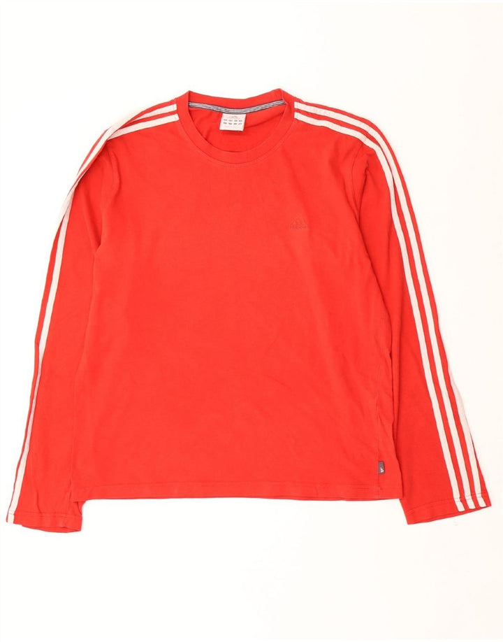 Top ADIDAS da uomo a manica lunga grande rosso in cotone
