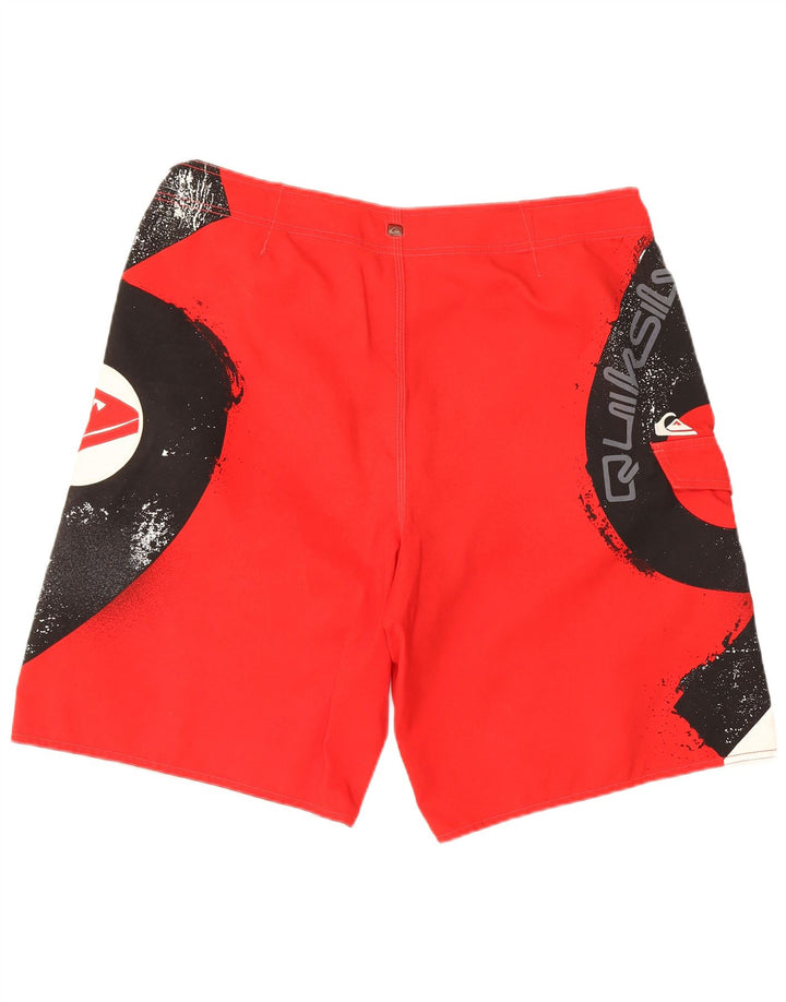 Pantaloncini da bagno grafici da uomo Quiksilver grandi in poliestere color block bianco
