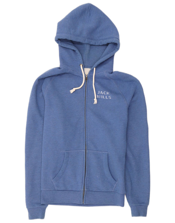 Maglione con cappuccio con zip grafica da uomo Jack Wills piccolo in cotone blu