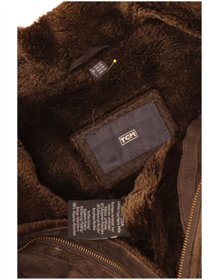 Giacca in shearling da donna TCM UK 28/30 3XL Pelle marrone