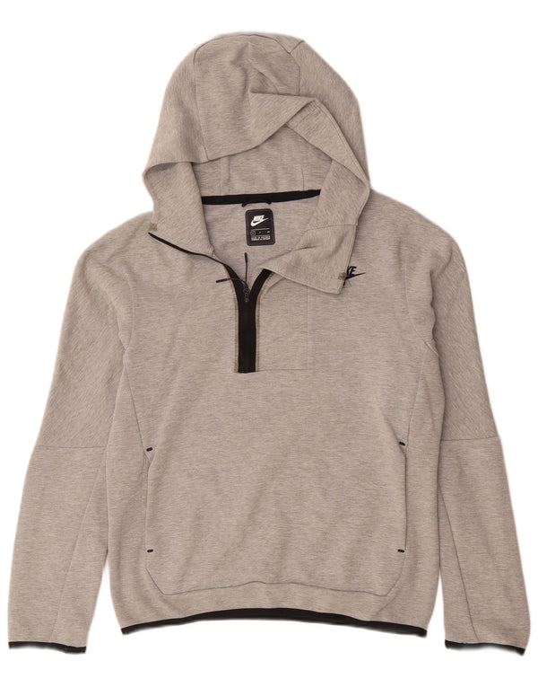 Maglione con cappuccio e zip oversize da donna Nike UK 10 piccolo grigio chiazzato