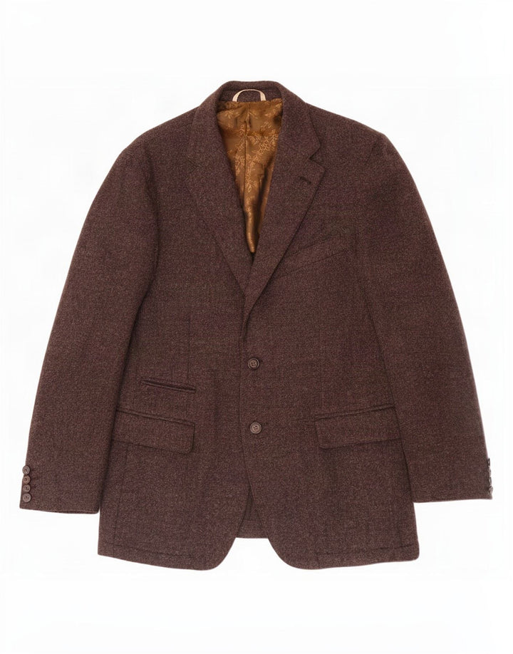Giacca Blazer 2 Bottoni Uomo Fabio Inghirami IT 54 2XL Lana Vergine Marrone