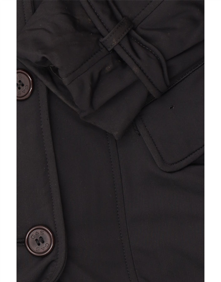 Trench doppiopetto da donna GAS UK 10 piccolo nero in poliammide