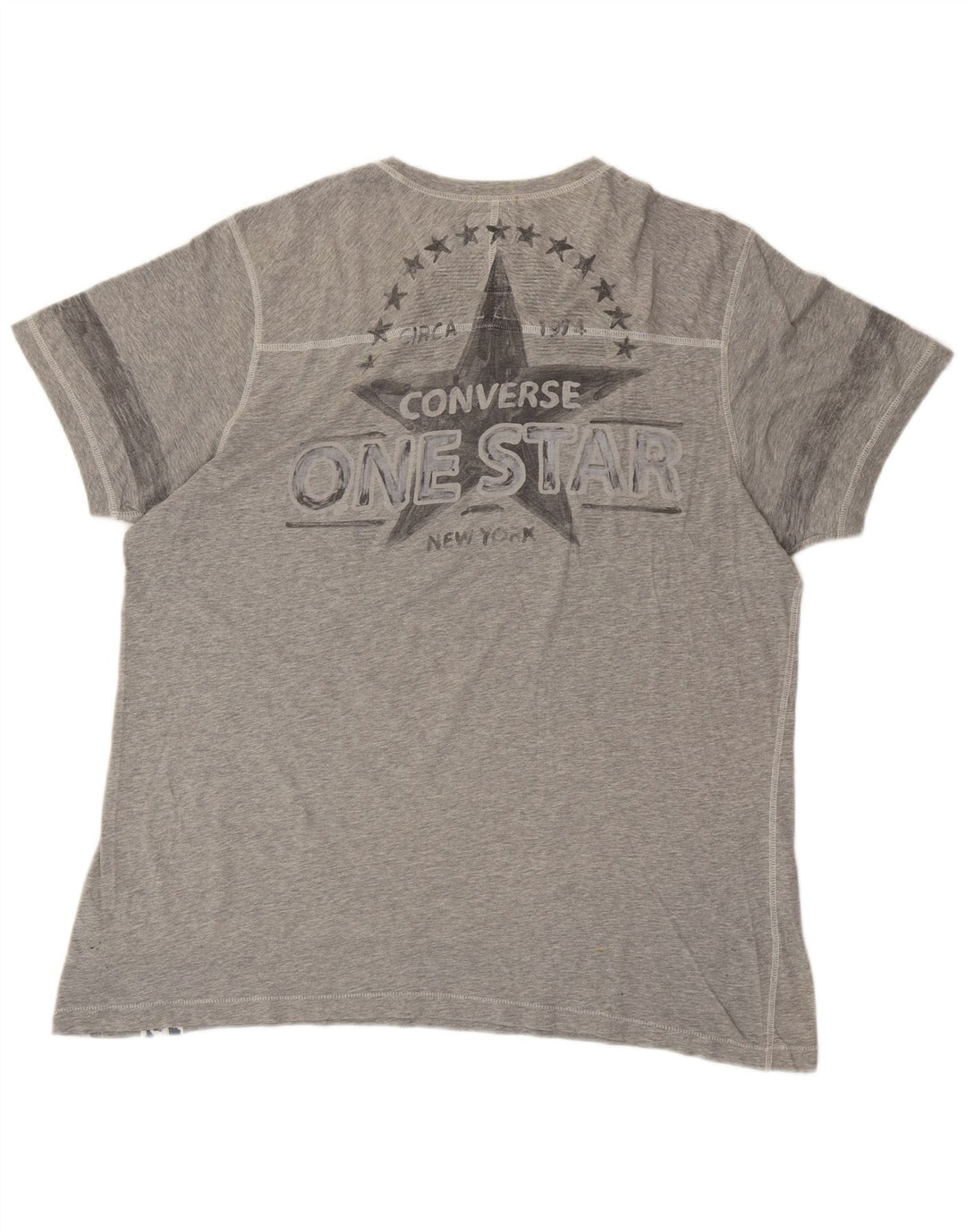 T-shirt grafica da uomo CONVERSE Top XL in cotone grigio