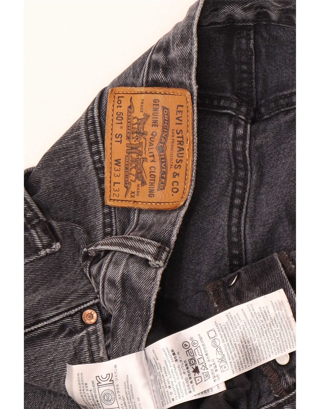 Levi's Uomo 501 Jeans dritti W33 L28 Cotone grigio