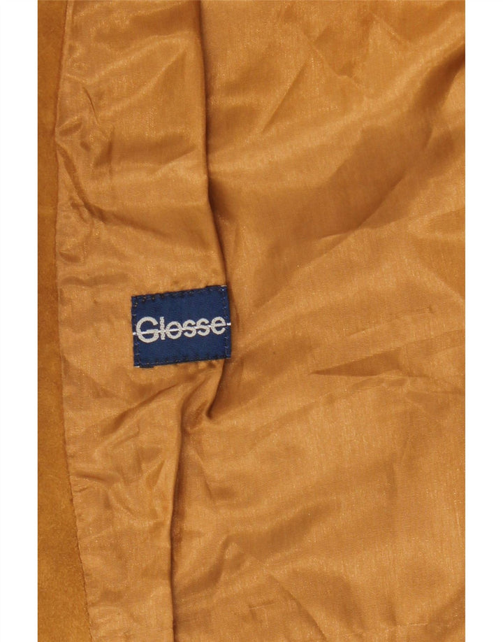 Giacca vintage in pelle scamosciata da donna UK 14 grande beige