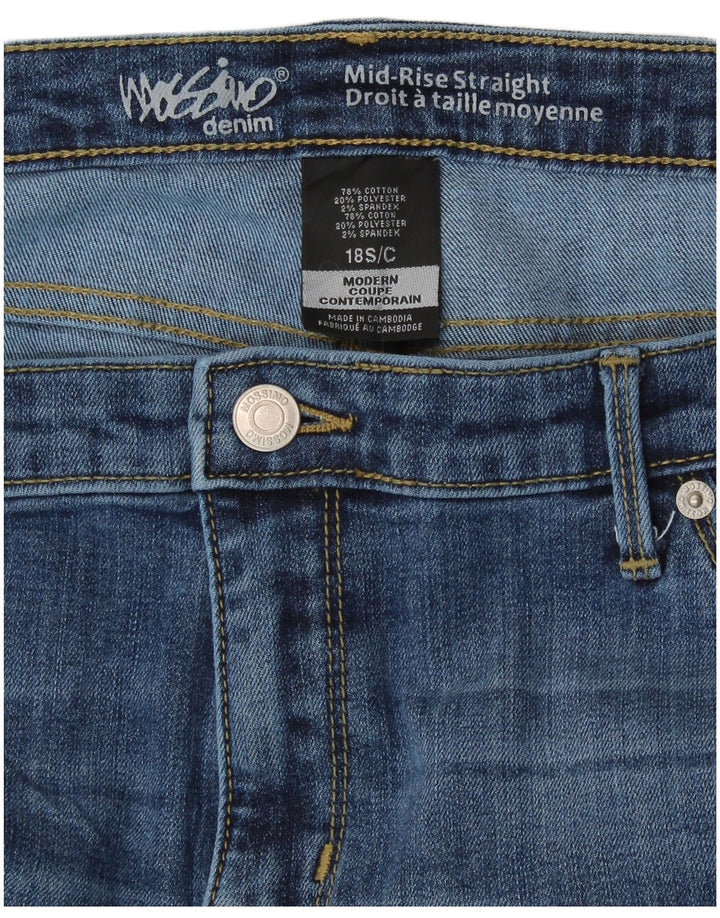 Jeans dritti da donna a vita media Mossimo US 18 2XL W40 L29 Cotone blu