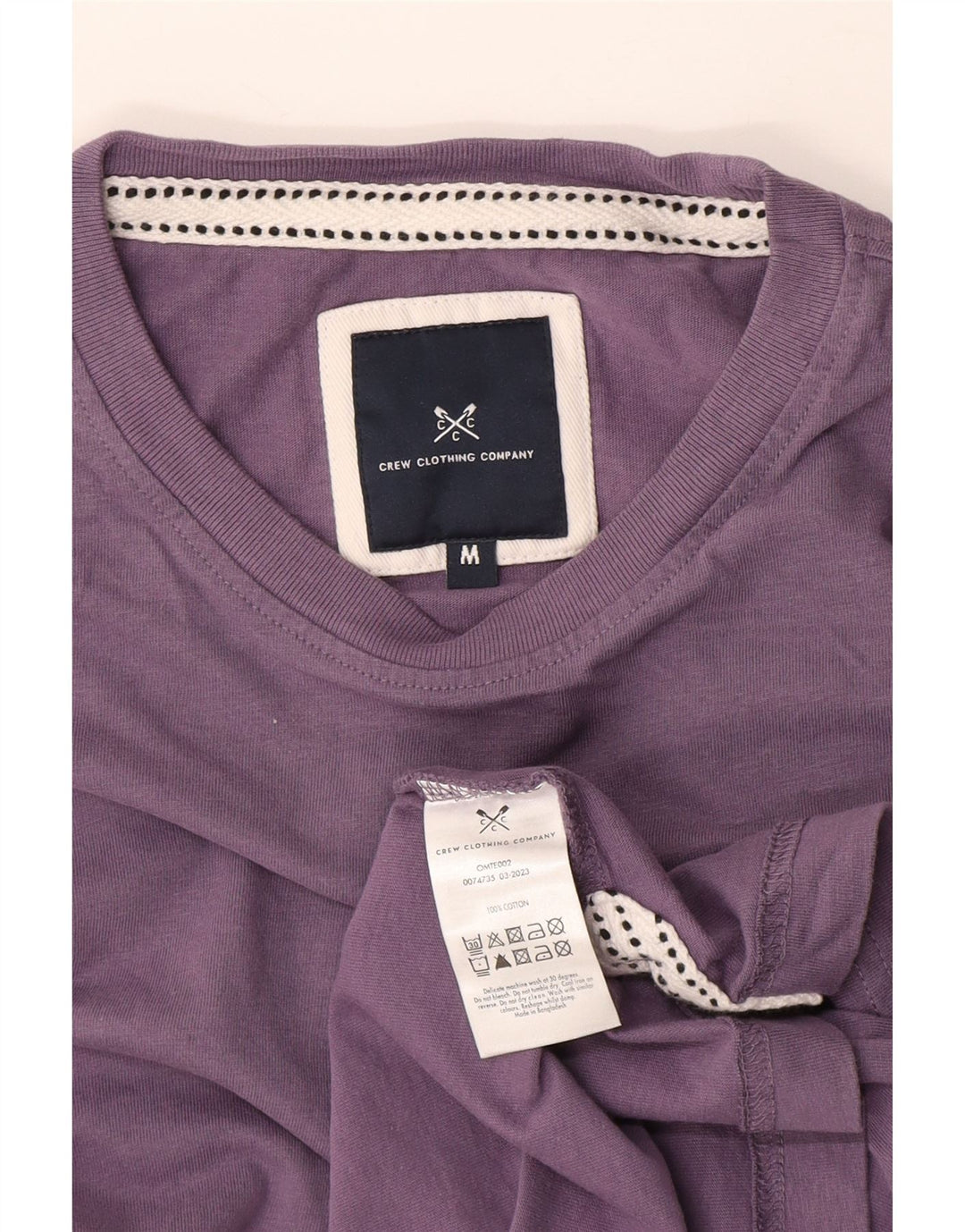 Crew Clothing T-shirt da uomo Top in cotone viola medio