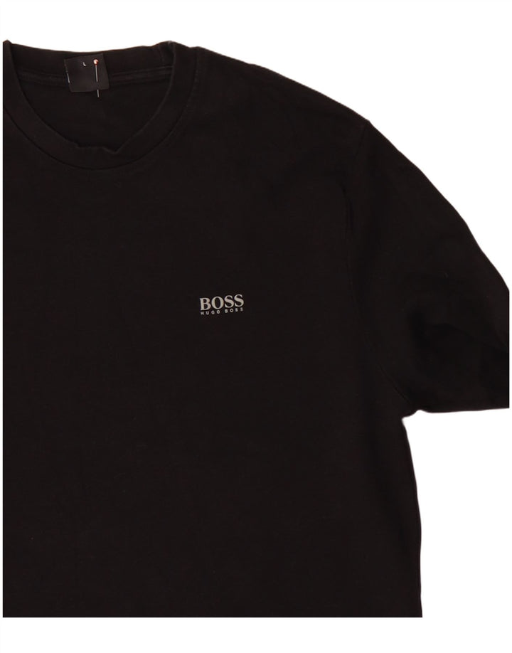 Top da donna HUGO BOSS a maniche lunghe UK 14 grande cotone nero