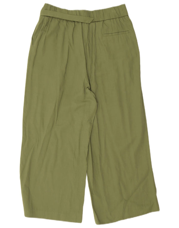 Pantaloni Capri a gamba larga a vita alta da donna Oasis UK 12 Medium W28 L22 Verde