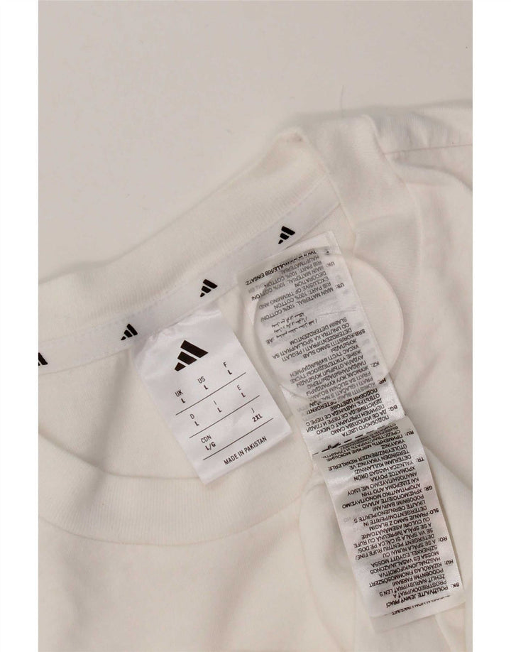 Maglietta Adidas da uomo Top Large in cotone bianco