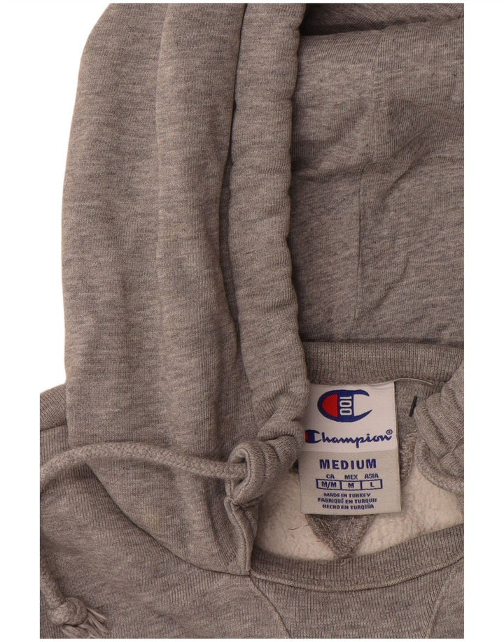 Maglione con cappuccio grafico da uomo CHAMPION in cotone grigio medio