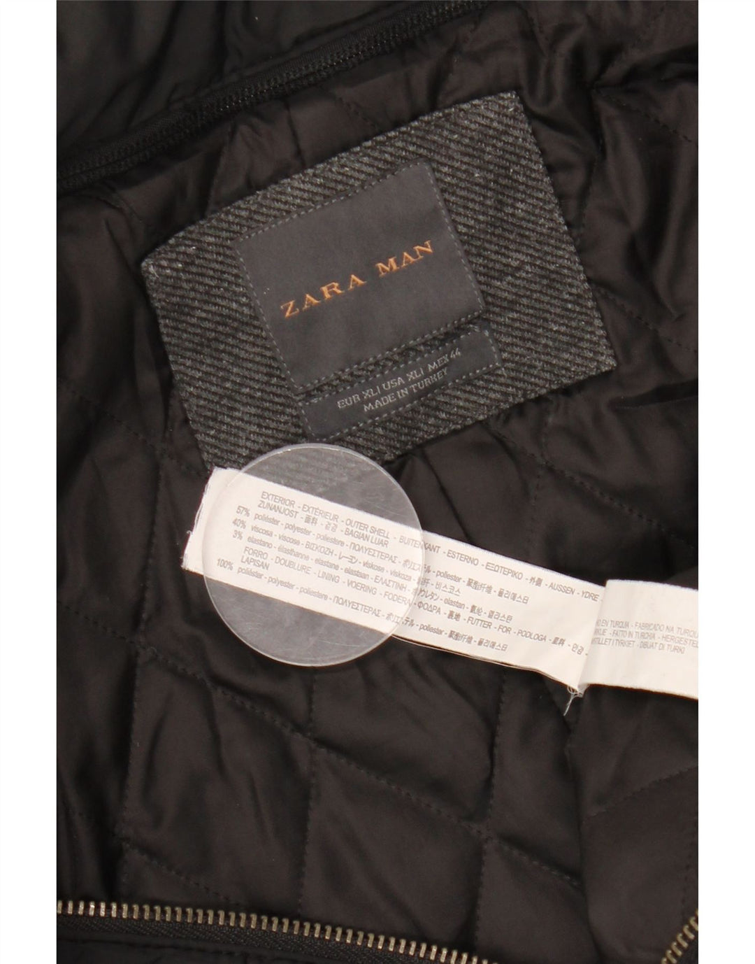 Soprabito da uomo ZARA UK 42 XL poliestere grigio