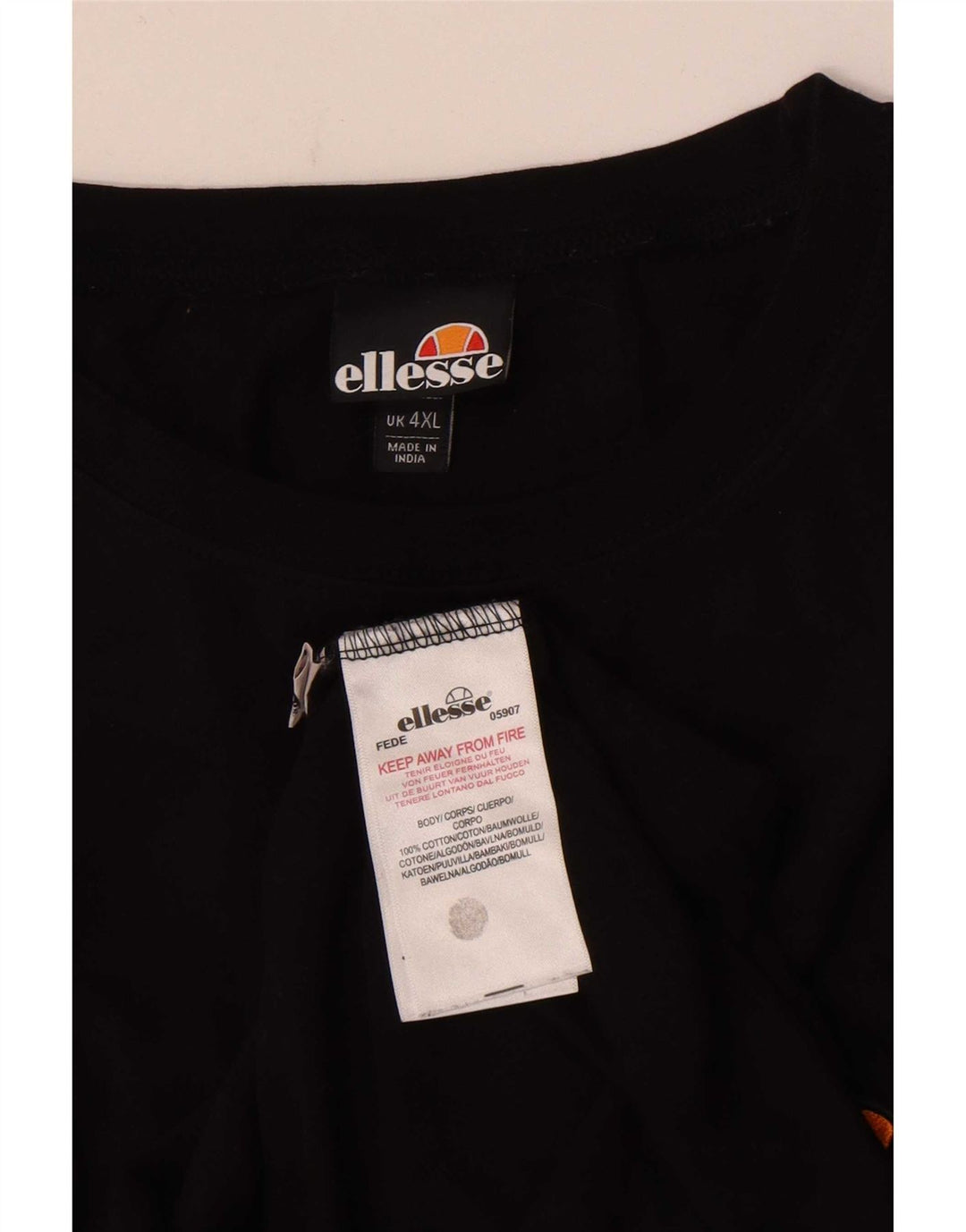 T-shirt grafica da uomo Ellesse Top 4XL cotone nero