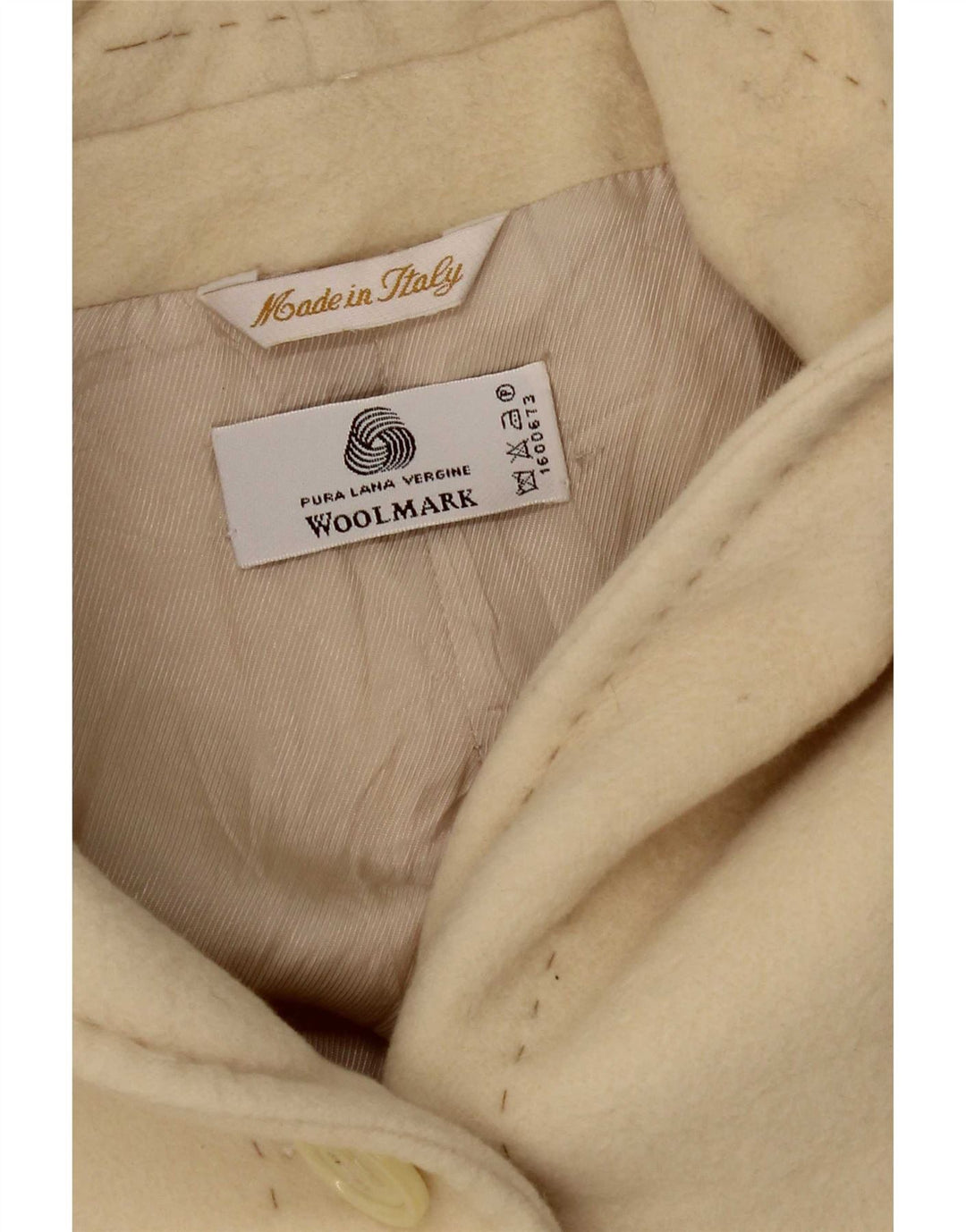 Soprabito vintage da donna IT 42 medio in lana vergine bianca