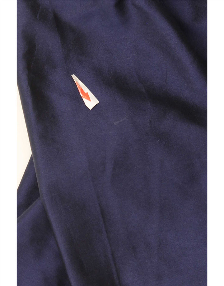 Camicetta camicia vintage da donna UK 14 seta blu navy media