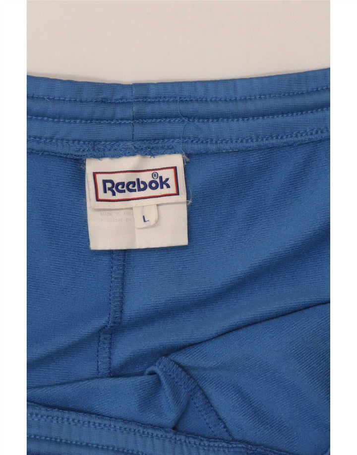 Pantaloni da tuta da uomo Reebok Large blu in poliestere color block