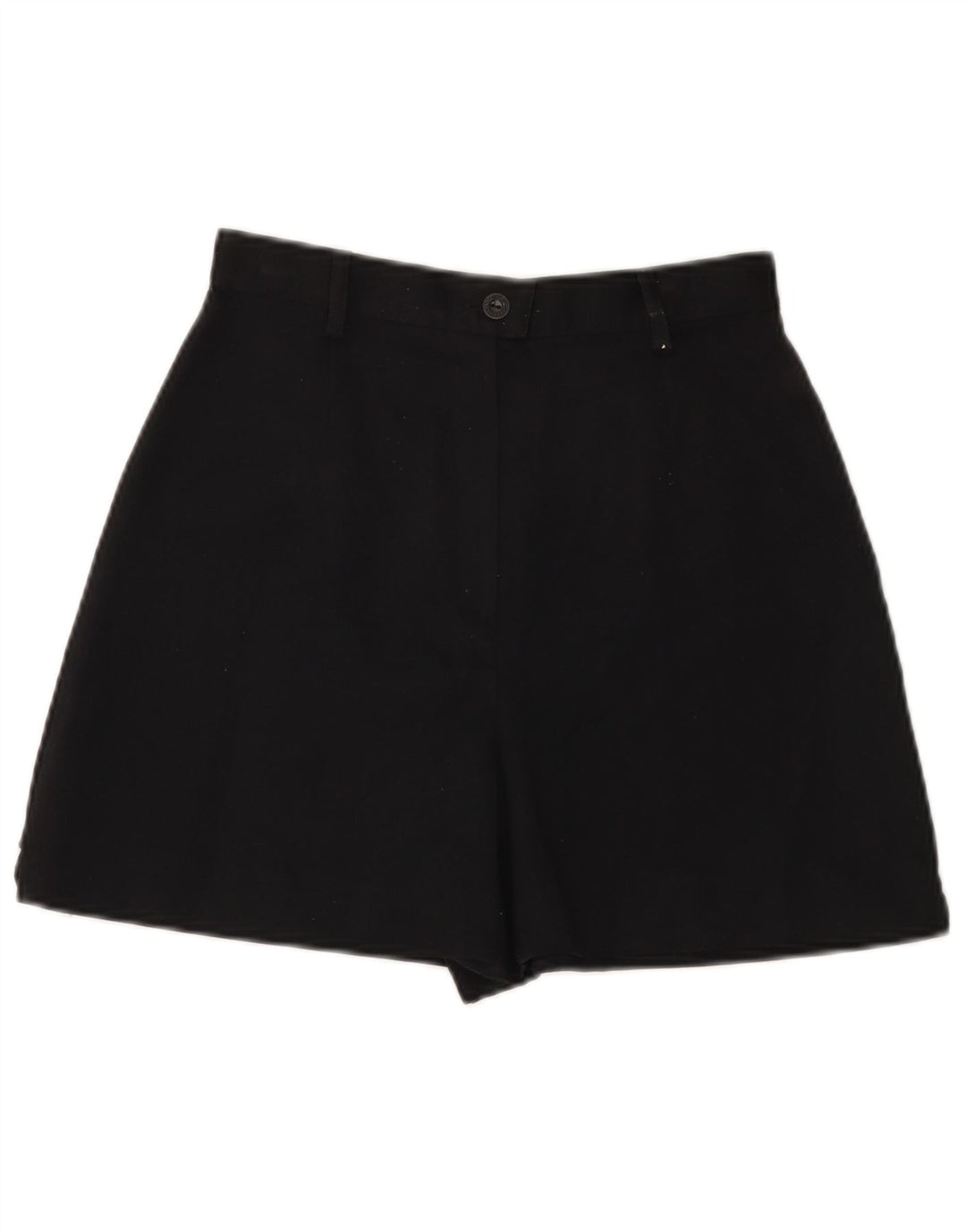 Pantaloncini casual vintage a vita alta da donna piccoli W26 poliestere nero