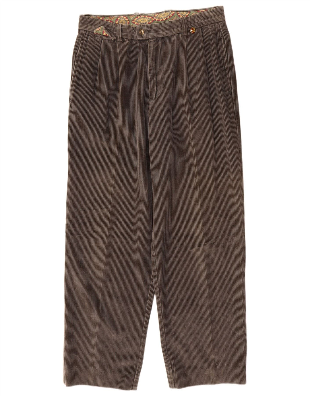 Pantaloni larghi da uomo in velluto a coste con picchetti BELFE IT46 Small W30 L28 Grigio