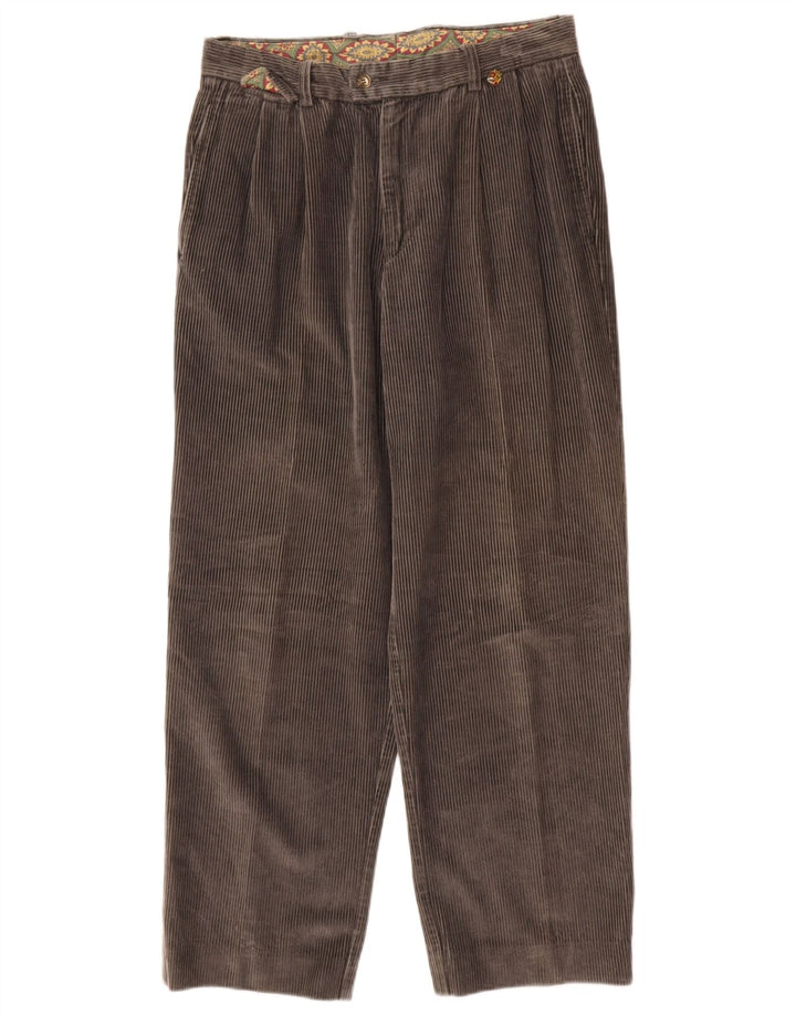 Pantaloni larghi da uomo in velluto a coste con picchetti BELFE IT46 Small W30 L28 Grigio
