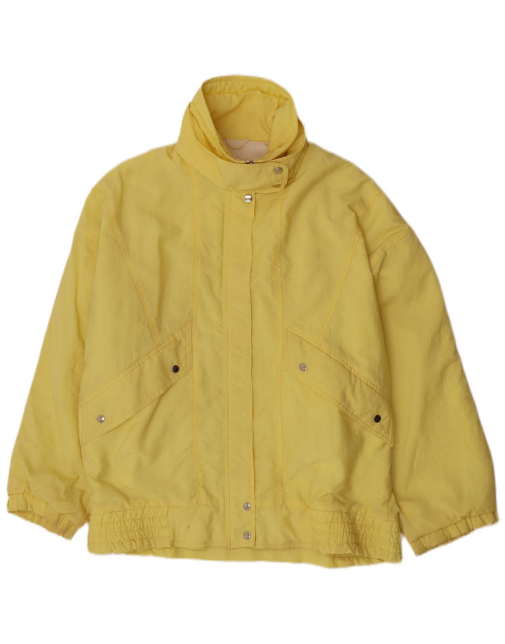 Giacca a vento oversize da donna vintage EU 44 XL gialla in poliammide