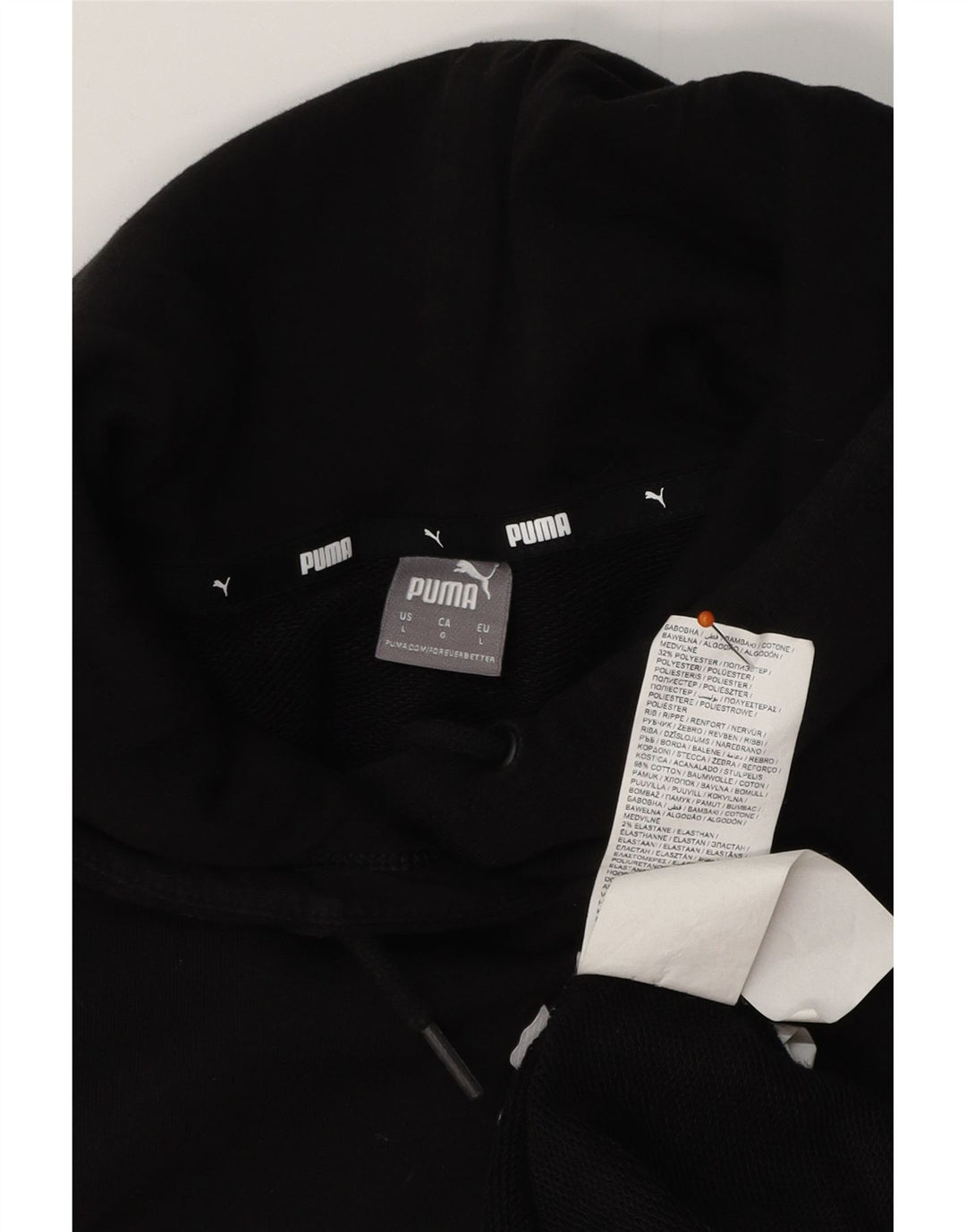 Felpa con cappuccio grafica PUMA da donna UK 16 grande cotone nero