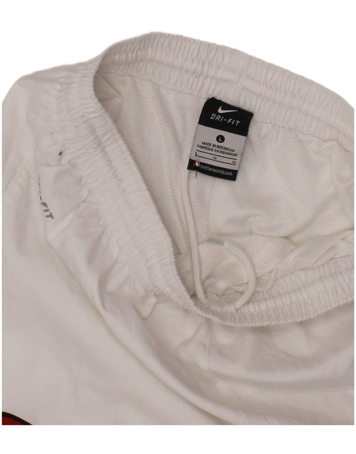 Pantaloncini sportivi NIKE da ragazzo Dri Fit Graphic 12-13 anni Large in poliestere bianco