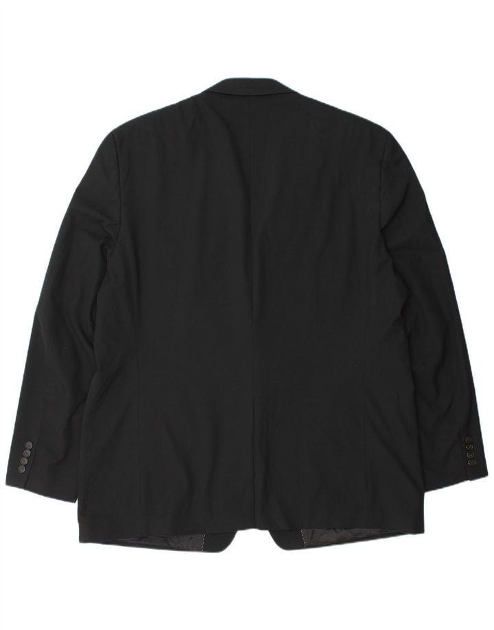CHAPS Giacca blazer lunga da uomo a 2 bottoni UK 48 4XL Poliestere nero