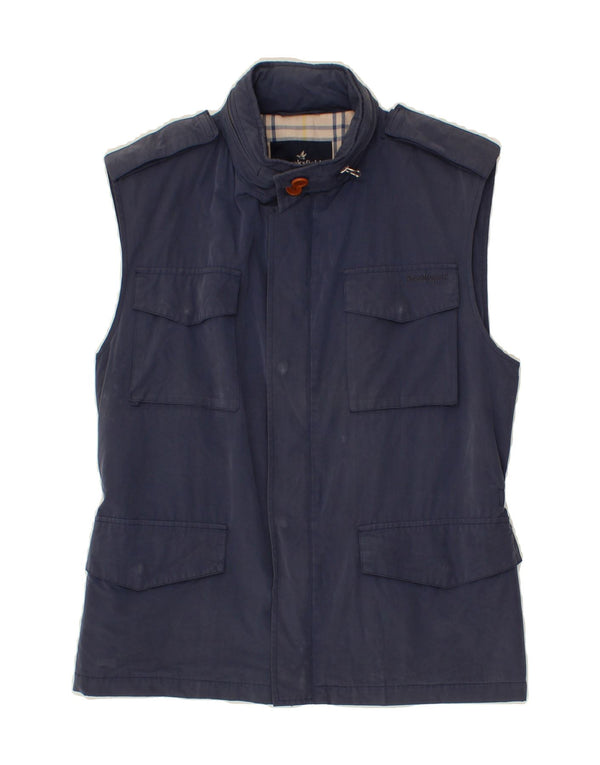BROOKSFIELD Mens Utility Gilet UK 36 Small Navy Blue Cotton