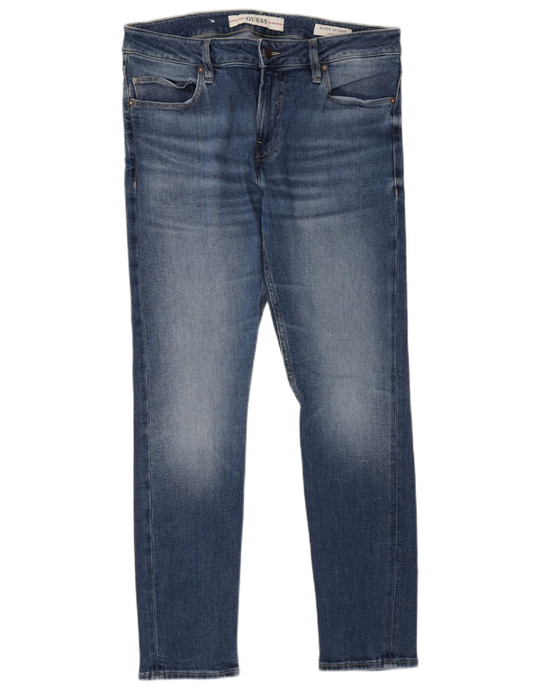 Guess Uomo Chris Super Skinny Jeans W32 L30 Cotone Blu
