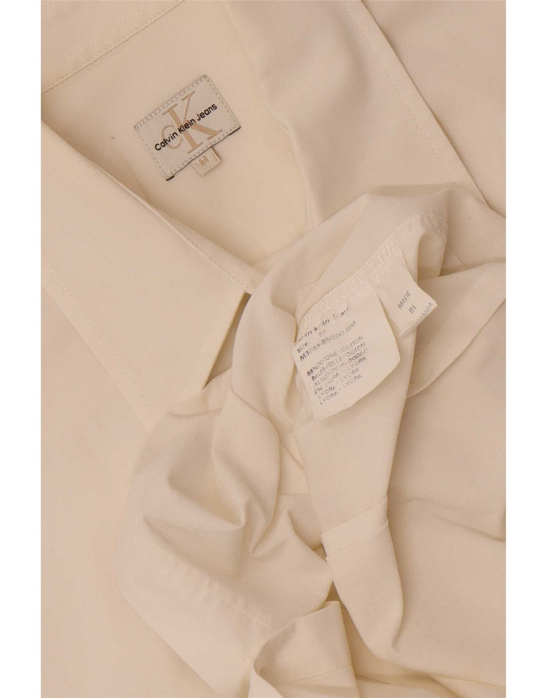 Camicia a maniche corte da uomo Calvin Klein Jeans in cotone bianco medio