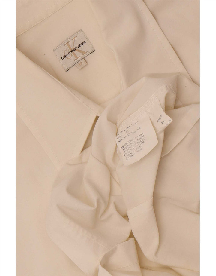 Camicia a maniche corte da uomo Calvin Klein Jeans in cotone bianco medio