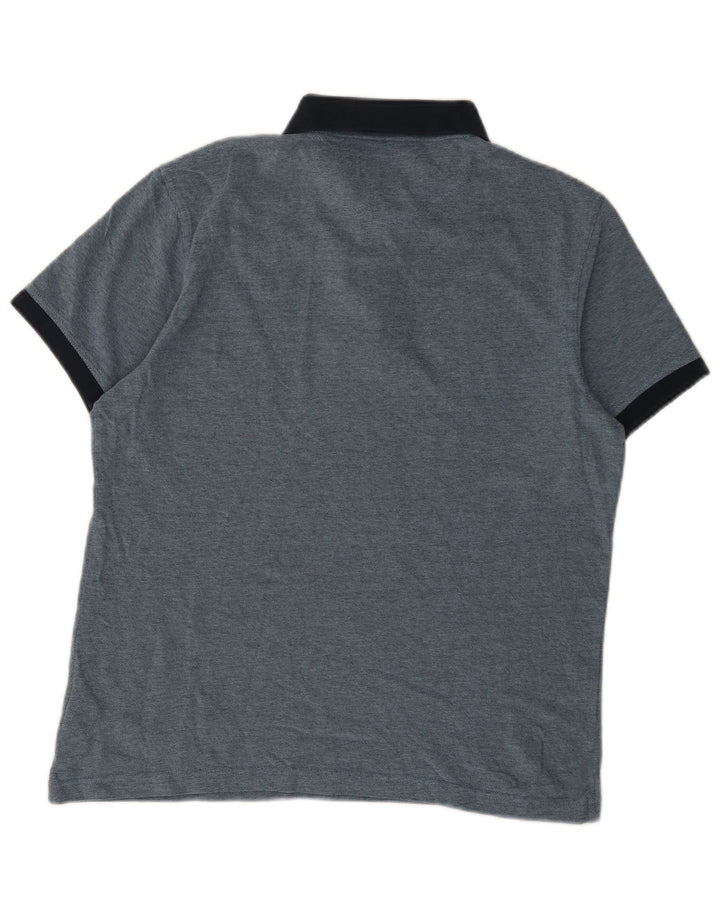 Polo da uomo Barbour grande in cotone color block blu navy