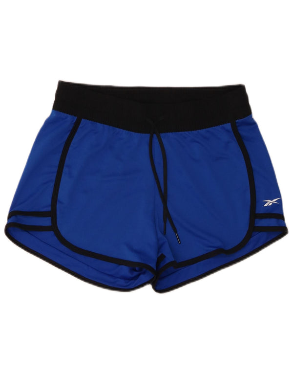 Pantaloncini sportivi Reebok da donna UK 8/10 Small Blu Colourblock Poliestere