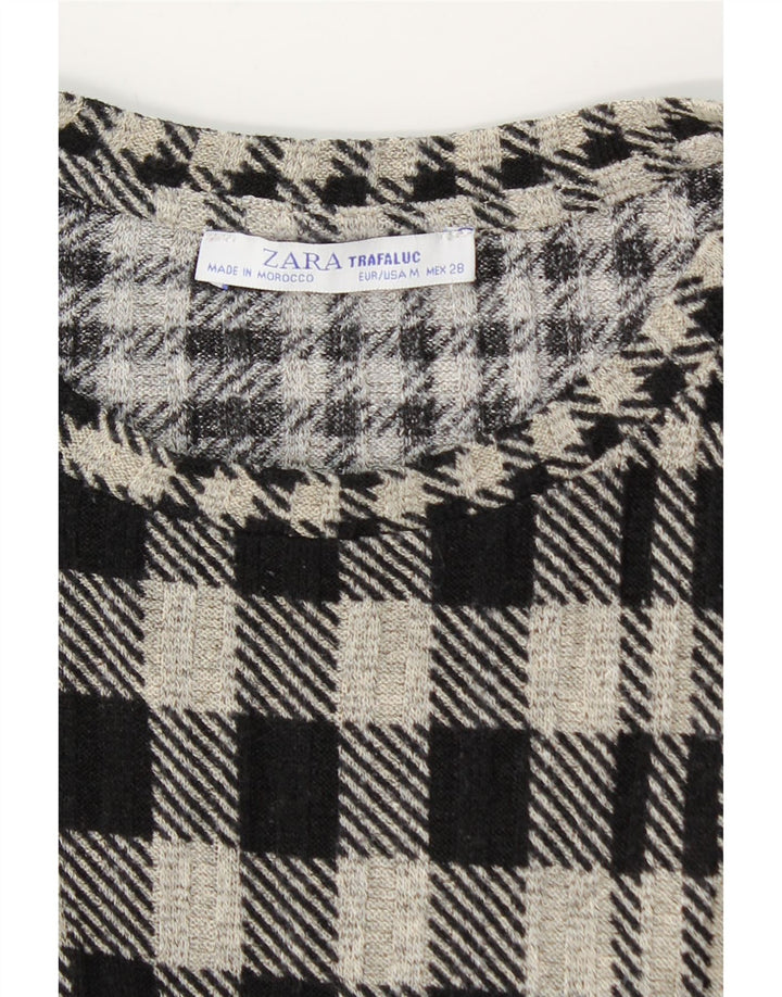 Abito a strati in maglia da donna Zara UK 12 grigio medio a quadri